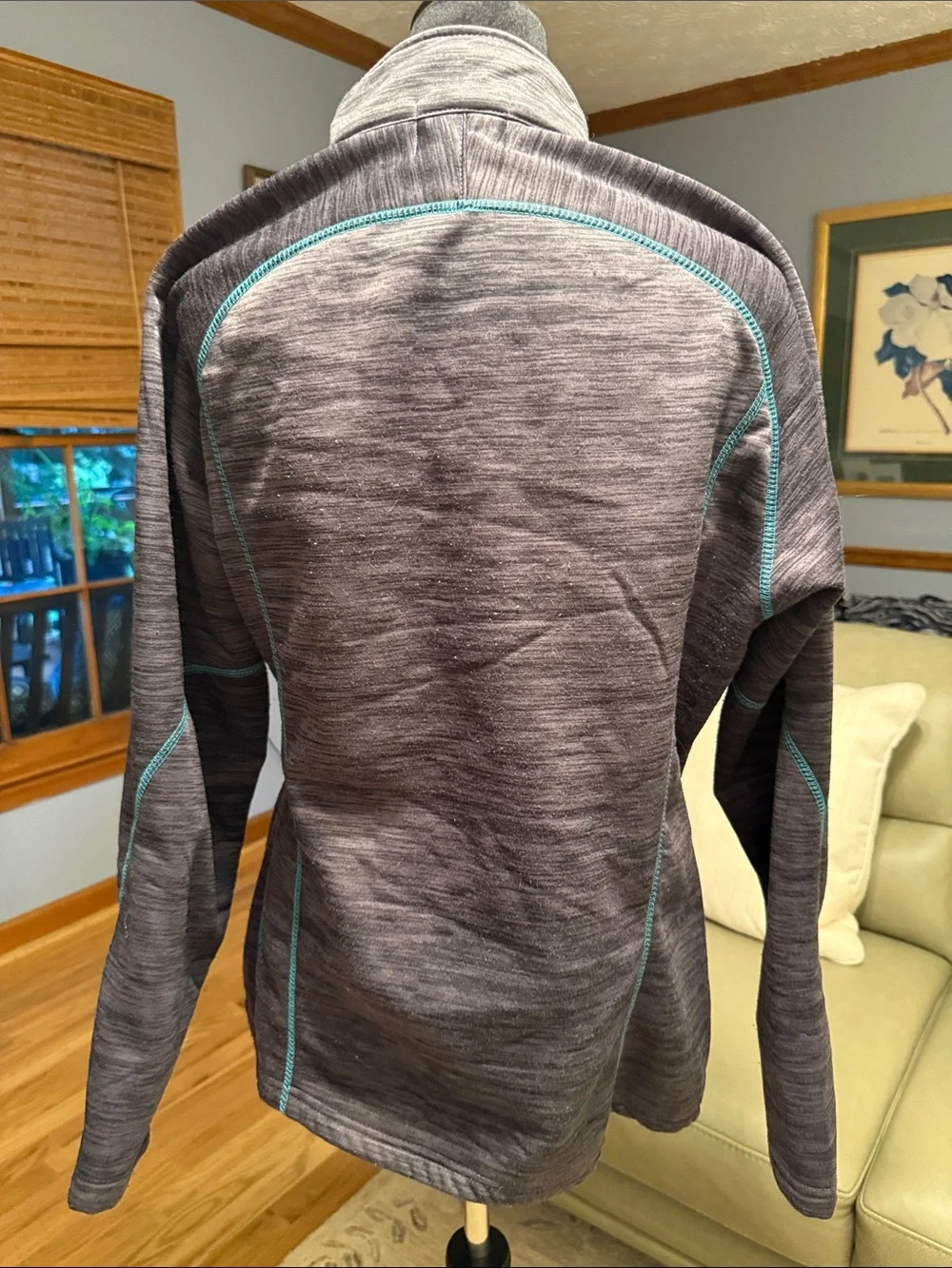 Atlanta Hot Chocolate 2016 5K Full-Zip Grey Jacket with Teal Accent L